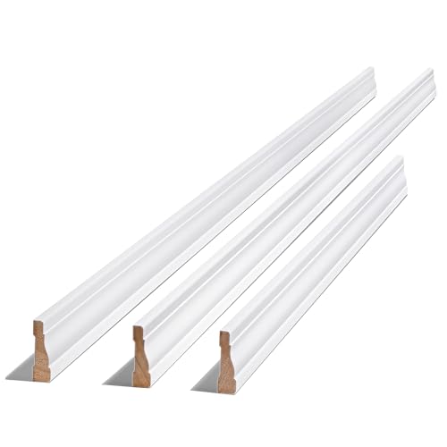 ARKHJEM Prefinished Solid Door Casing, Primed Finger Jointed Casing, Solid Pine Wood Door Jamb Casing for Interior Doors, 3-Piece, White