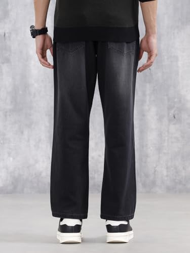 Image of WROGN Men's 100% Cotton Jeans | Solid | Anti Fit