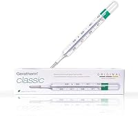 GERATHERM classic MDR analoges Fieberthermometer/Glasthermometer ohne Quecksilber und ohne Batterien/Mit Aufbewahrungshülle und Rücksetzhilfe/Made in Germany