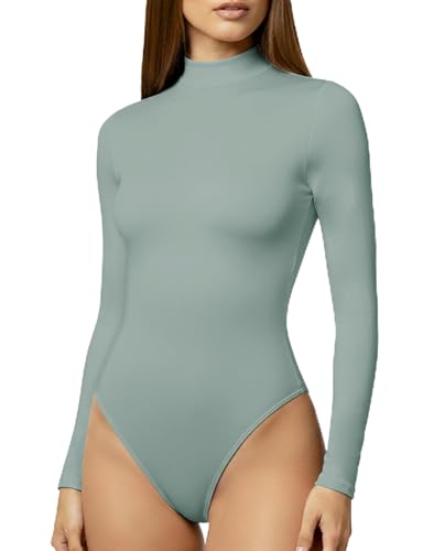 YOGINGO Bodysuit for Women Mock Turtle Neck Long Sleeve Basic YOGINGO Bodysuit for Women Mock Turtle Neck Long Sleeve Basic