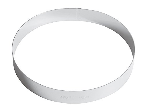 PADERNO 47530-24 Anneaux à Gâteaux, Cercles à Entremets, Idéal pour Pâtisseries et Desserts, Acier Inoxydable, Diamètre 24 cm Cover