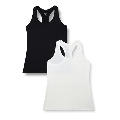 Image of Amazon Essentials Women's Active Quick Dry Tech Stretch Racerback Scoop Neck Tank Top, Multipacks