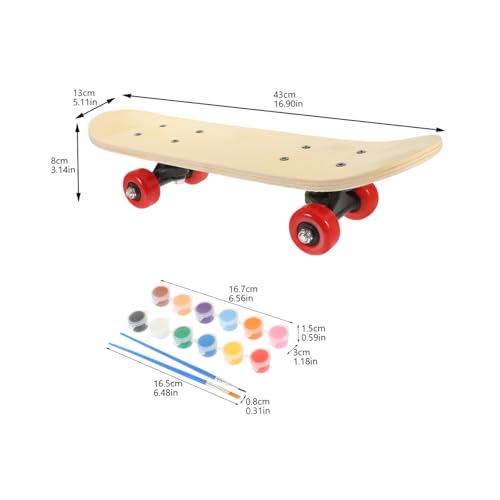 Skateboard DIY HOMSFOU avec planche à peindre et kit graffiti complet - 3