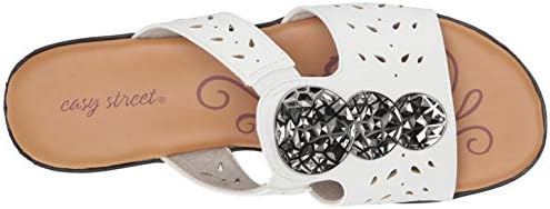 Easy Street Women's June Sandal with Ornament and Cutouts Slide, White, 6 N US | Image 4