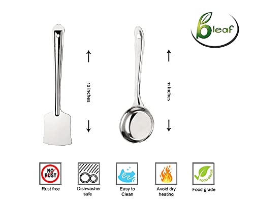 Image of BLeaf Stainless Steel-Dosa Turner & Round Spoon (Combo)
