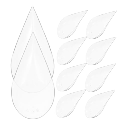 Unomor 100pcs Decorative Food Tray Transparent Party Supplies Small Appetizer Plates Plastic Plate