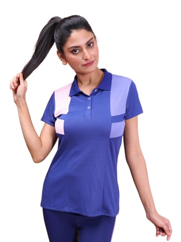 Image of Rupa Colors Womens PLAYSURE Dry FIT Activewear Polo T-Shirt | 100% Polyester Fabric | Stretchable | Reflective Logo | Trendy Design | Regular Fit
