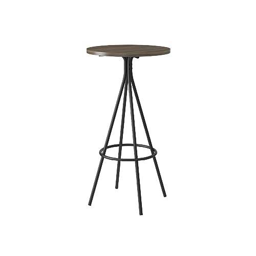Mesa Bistrô Tampo Madeirado Tubos Pretos Carraro Cor da tampa Marrom-escuro Cor dos pés Preto