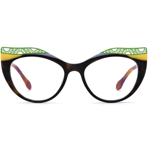 Image of HEPIDEM Multicolor Acetate Glasses Frame Women Cat Eye Eyeglasses Men Optical Spectacles 9291
