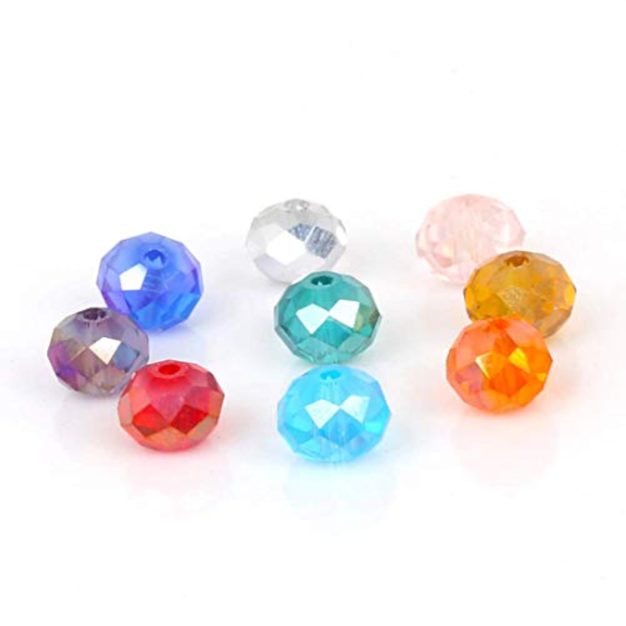 70Pcs Champagne AB Rondelle Austria Faceted Crystal Beads