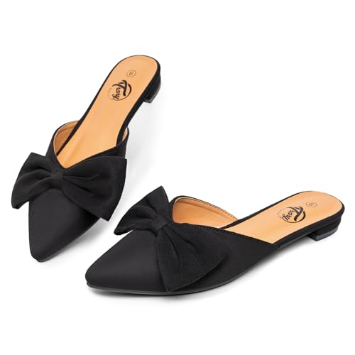 Trary Bow Mule Pointed Toe Flats