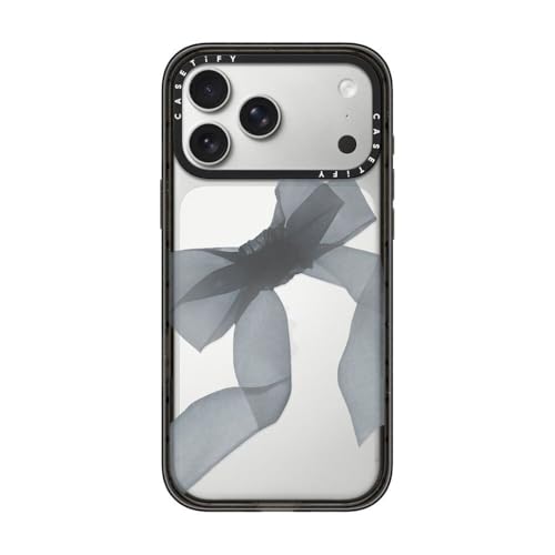 CASETiFY �C���p�N�g iPhone 17 Pro Max �P�[�X [���^ �y��/�ϏՌ�/�ČRMIL�K�i] - Black Organza Ribbon - �u���b�N