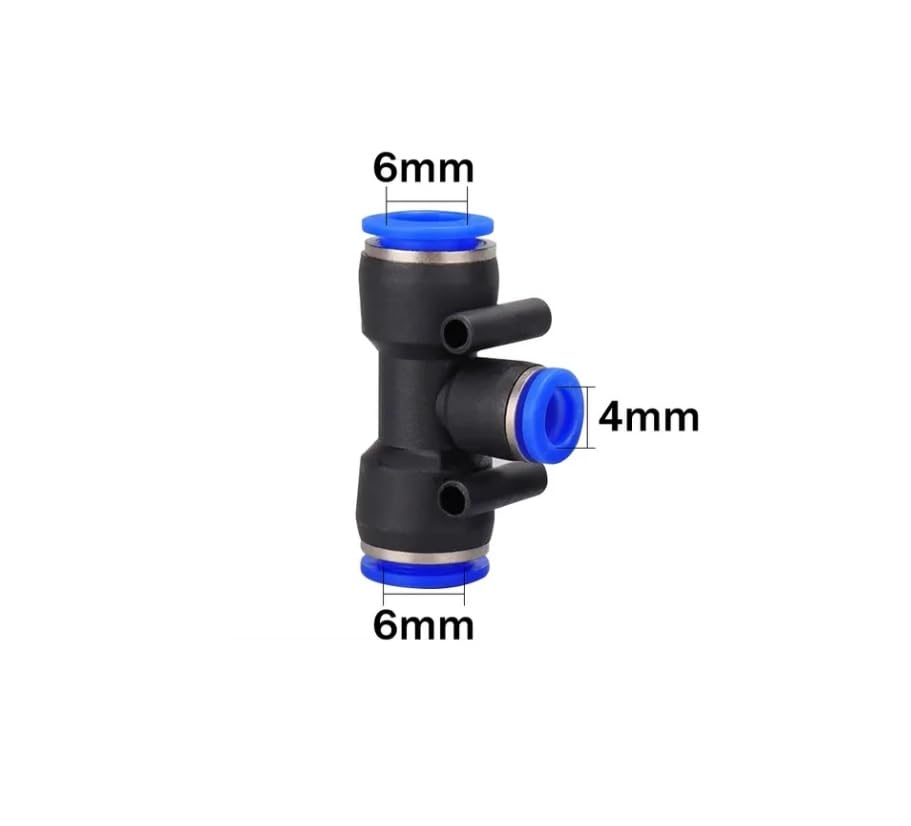 Connettore rapido, plastica 40Pcs 6mm Tubo dell'aria Connettore a spinta pneumatico Raccordi rapidi a spinta pneumatica 4 forme