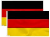Fontee® 2 Stück [Deutschland Flagge] [90X150 cm] [Lebendige Farbe] [UV-lichtbeständig] [Leinwandkopf] [Doppelt genäht] [Dicke Messingösen] [Germany Flagge]
