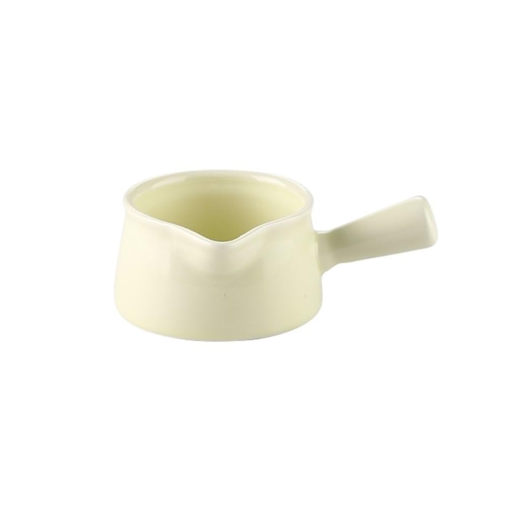 Saucière Pot à lait et tasse à miel en céramique - motif avec anse sous glaçure(Yellow)