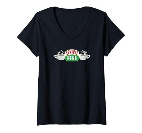 Image of Women's Friends Central Perk V-Neck T-Shirt, Black, Medium