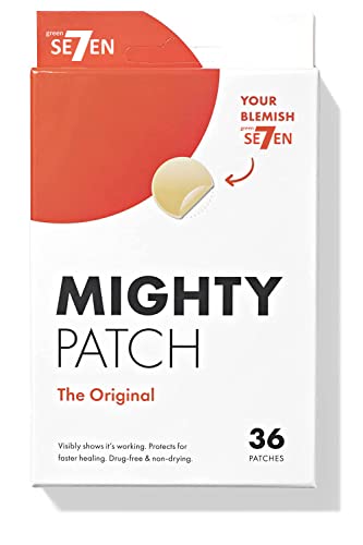 Mighty Patch Original - Hydrocolloid Acne Pimple Patch for Covering Zits and Blemishes, Spot Stickers for Face and Skin, Vegan-friendly and Not Tested on Animals (36 Count)