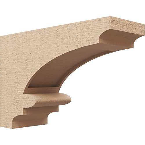 6"W x 18"D x 12"H Classic Diane Rough Cedar Woodgrain TimberThane Corbel, Primed Tan