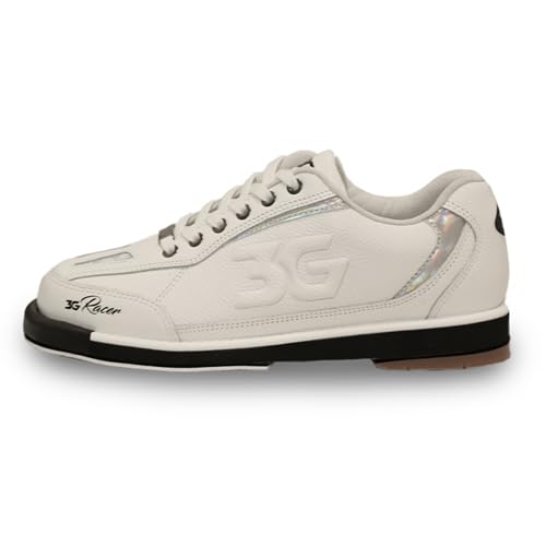900 Global 3G Men's Racer Right Hand Bowling Shoes - White/Holo (7, White/Holo)