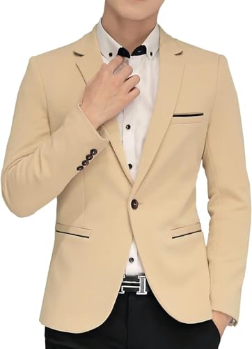 Men's Blazer Lightweight Sport Coat Blazers Solid Casual One Botton Suit Jackets for Men2