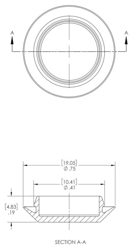 Bouchons à bouton Caplugs 99190818 noirs type chasse d'eau en plastique