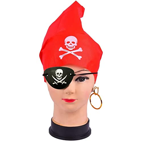 Tapa Olho Pirata com Caveira para Fantasias