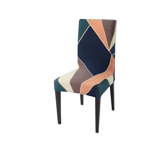 Image of KAV Decor Stretchable Dining Chair Cover - Washable, Removable, Anti-Slip, Protector, Universal Fit (Set of 1, Multicolor Abstract)