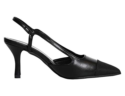 C.paravano Slingback Pumps I Women's Pumps I Slingback Heels For Women I Women's Slingback I Slingback Pumps I Black Slingback Pumps I Black Slingback (Size 39, Black Heels) #TOP7