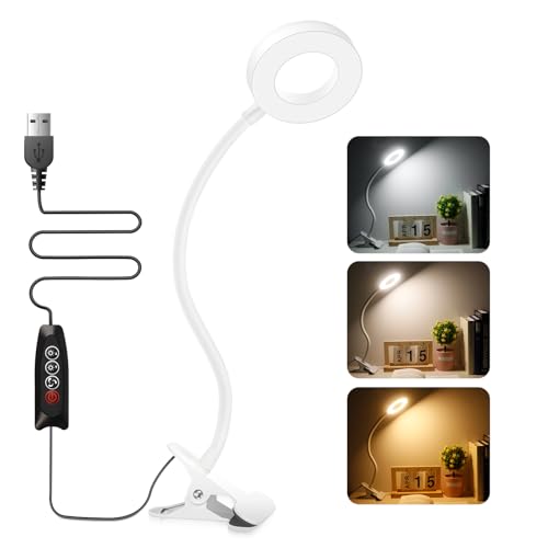 Akynite Flexo LED Escritorio con Pinza y Cable, 48 LED Lámpara US...