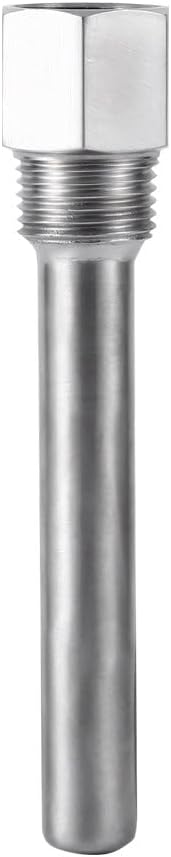 201 Stainless Steel Thermowell 1/2 Male Pipe Thread, and Long Service Life, Works Nicely to Replace a Needle Thermometer in Brew Kettle with No Bubbles, No