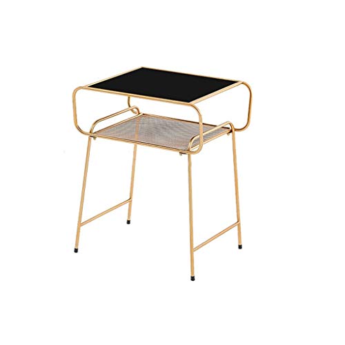 Table basse en verre trempé et fer forgé doré pour salon moderne - 2