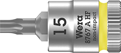 Wera 05003360001 8767 A Hf Torx - Bussola Zyklop Con Attacco 1/4" Con Funzione Di Ritenuta, Giallo, 05003363001