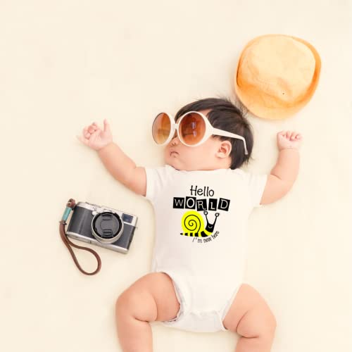 Image of Baby Onesie for Newborn to 12 Months,Soft Cotton Bodysuit with inchHello World inch Print - 220 GSM | Unisex | Comfortable & Breathable baby clothes