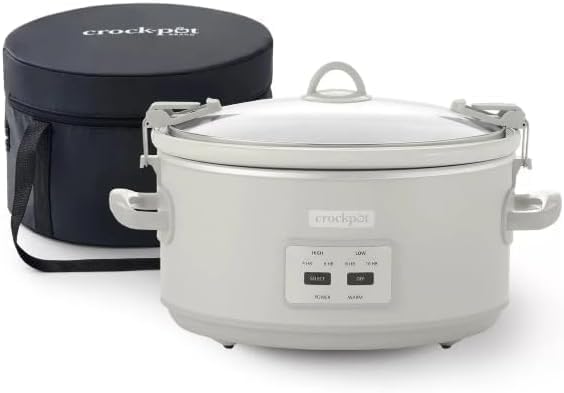 Crock-Pott 7-Quart Cook & Carry Programmable Slow Cooker with Travel Bag, Locking Lid, Auto-Warm Function, and Dishwasher-Safe Parts, Perfect for Family Meals and Potlucks Crock-Pott 7-Quart Cook & Carry Programmable Slow Cooker with Travel Bag, Locking Lid, Auto-Warm Function, and Dishwasher-Safe Parts, Perfect for Family Meals and Potlucks