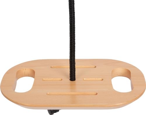 small foot Disc Swing with Grips “Black Line” made of wood, swing for hanging and sitting, for ages 3+ years, 12408