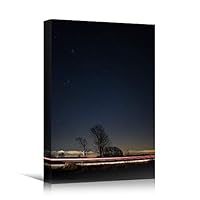 Canvas Wall Art Road Lights Cityscape Colorful Modern Multicolor Neon Photography Places - 12x18 inches