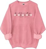 Czbic Fear Not For I Am With You Sweatshirt, Isaiah 41:10 Christian Floral Hoodie, Unisex Christian Faith Pullover Pink