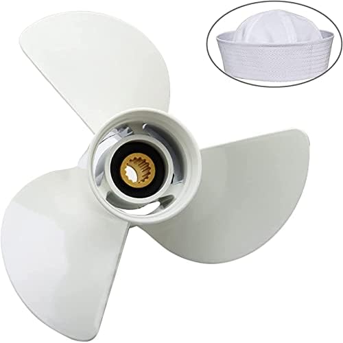 13 1/4 x 17-K Upgrade Aluminum Outboard Propeller- For Yamaha Engines 60HP 70HP 75HP 80HP 85HP 90HP 115HP 130HP，15 Spline Tooth，3-Blade，RH, NO. 6E5-45945-01-EL,Boat Motor Aluminum Propeller, white