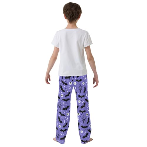 ZZXXB Bat Skull Star Boys Long Pants Soft Trousers Elastic Waist Kids Lounge Bottoms with Pockets S-XL3