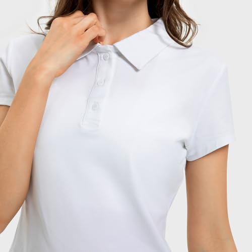 Women's Cropped Polo Shirts Athletic Golf Tennis Shirts Short Sleeve Moisture Wicking Collared Sports T-Shirts4
