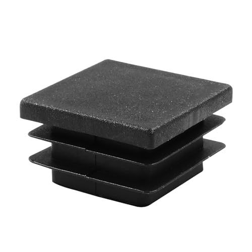 Image of Bonsicoky 1-1 /4 inch Square Plastic Plugs, Black, 8 Pack | Tubing End Caps, Insert for Square Tube, For Furniture Legs