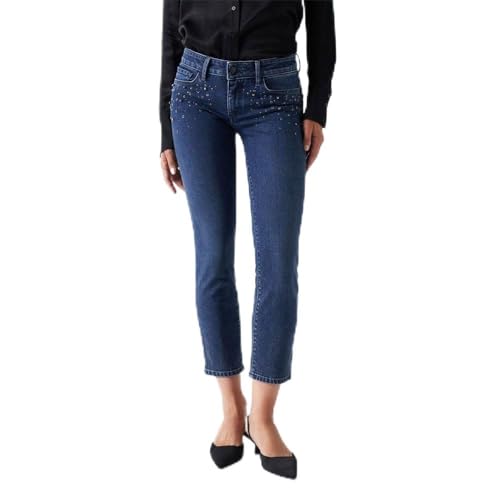 Salsa Pantalones Vaqueros Wonder Push Up Cropped Slim con Aplicaciones