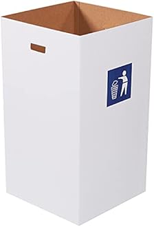 Box USA 50 Gallon 18" L x 18" W x 36" H 10-Pack Cardboard Trash Cans and Recycling Bins, Reusable or Disposable Pop Up Garbage Boxes for Parties, Outdoor Events, Heavy Duty, Waste