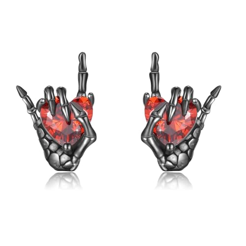 Boucles d'oreilles tête de mort en argent 925 anti-allergie pour oreilles sensibles