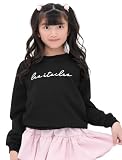 [Bee] ビー トレーナー トップス 長袖 子供服 キッズ ジュニア 女の子 男の子 無地 ロゴ プリント シンプル taa05599 100cm Les e'toiles×ブラック