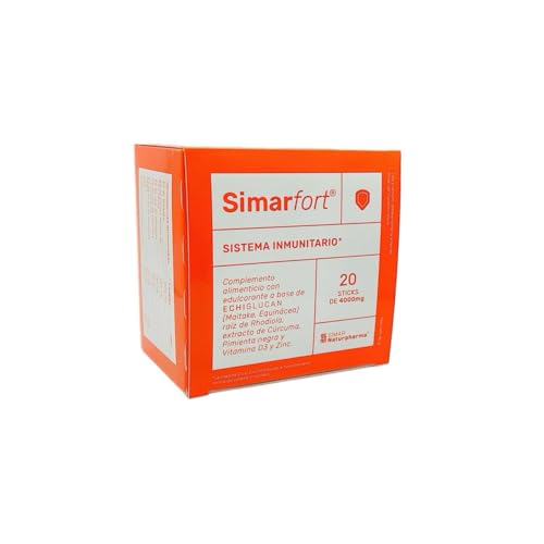 SIMARFORT - Complemento alimenticio - Refuerza el sistema inmunitario - Ayuda a las defensas con Maitake, Equinacea, raíz de Rhodiola, Cúrcuma, Pimienta Negra, Vitamina D3 y Zinc