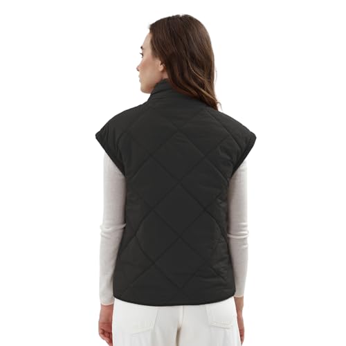 Gilet matelassé léger femme veste sans manches rembourrée d'extérieur vêtement chaud poches