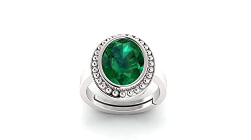 Bague émeraude ajustable en argent véritable AMZ3837 pour ne plus se tromper