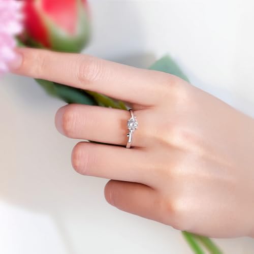 ANAZOZ Moissanite Wedding Rings for Women, 0.5ct D Color VVS1 Clarity, Adjustable Promise Rings for Her 999 Sterling Silver Engagement Bands3