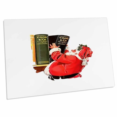 3dRose Good and Bad Lists Christmas Fun Vector Art Desk Pad miniatura 1